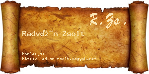 Radván Zsolt névjegykártya